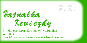 hajnalka keviczky business card